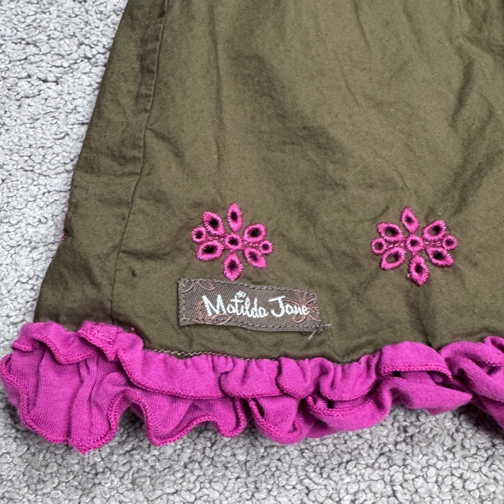 Matilda Jane Youth Girls 10 Dress Mustard and Olive - Picture 5 of 5